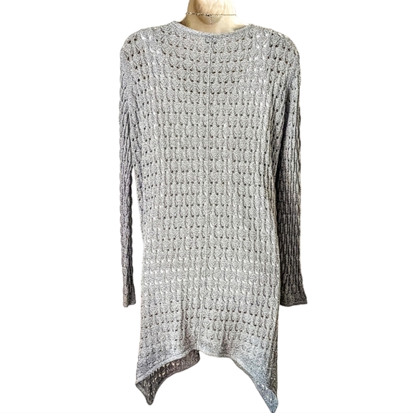 🍁 Est 1946 Silvery Gray Open Knit Cardigan Size 18/20 - Picture 6 of 11